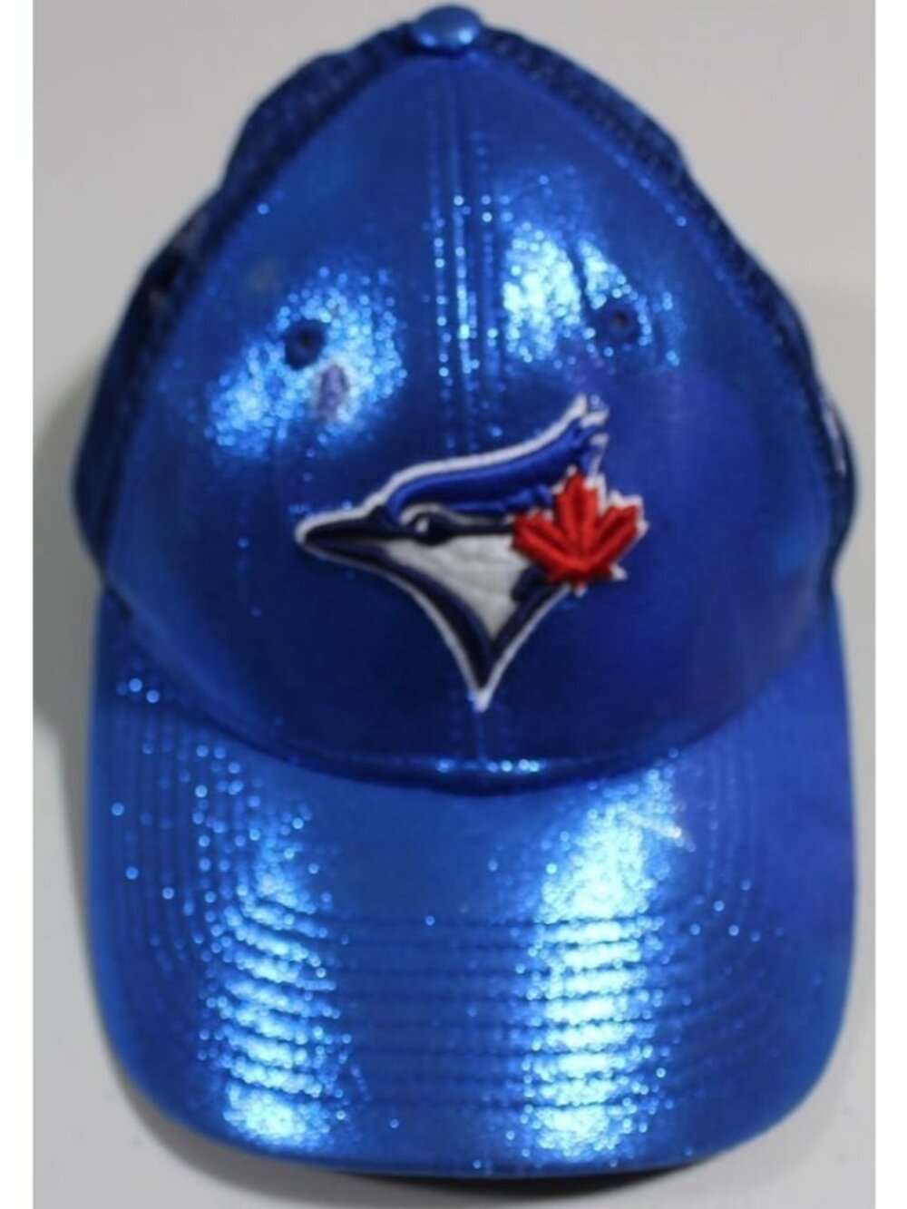New Era Women's Toronto Blue Jays Metallic Blue Glitter Trucker Hat Cap